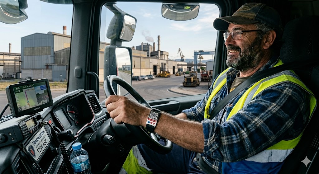 Trabajador con pulsera POOLSOS
